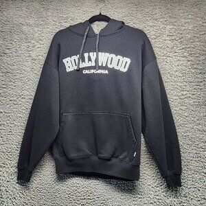 Hollywood California Shirt Mens Medium Black Hoodie 65% Polyester & 35% Cotton